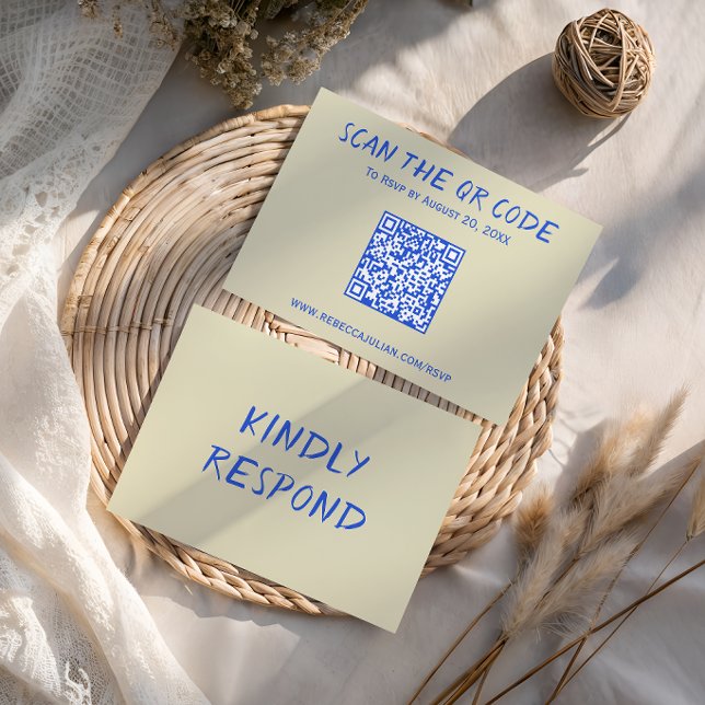 Modern Färgglad Bröllops-Svar QR-kod Kort          (Skapare uppladdad)