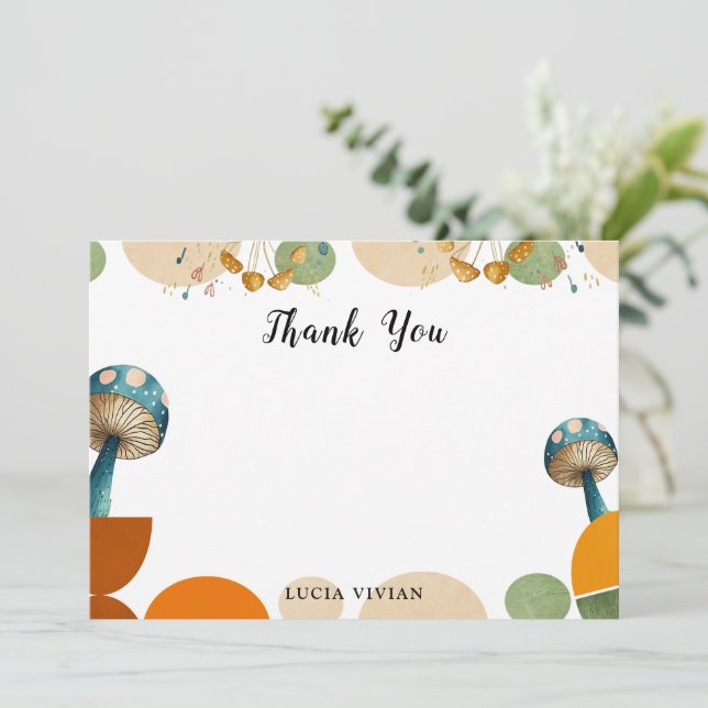 Modern Färgglad Geometrisk Svamp Tackkort Tack Kort (Stående Fram)