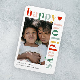 Modern Färgglad Glad Jul Bild Magnet