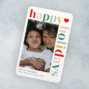 Modern Färgglad Glad Jul Bild Magnet