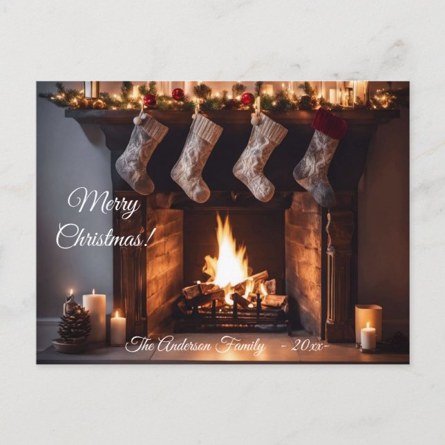 Modern Färgglad Jul Tema Vykort (Framsida)