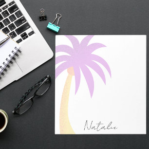 Modern Färgglad Palmtree Elegant Stilren Monogram Anteckningsblock