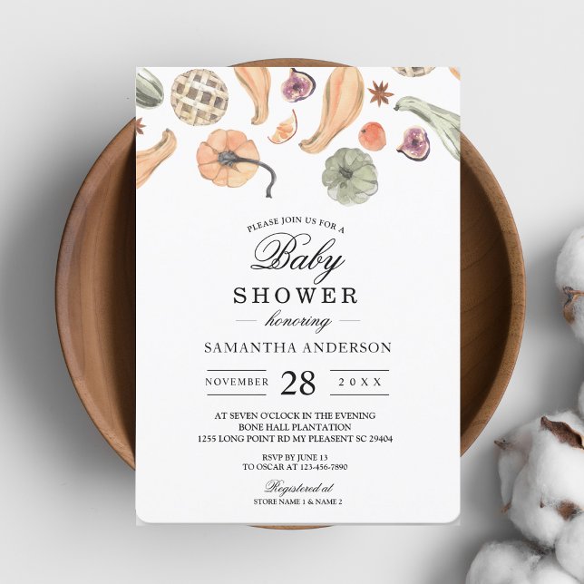 Modern Färgglad Pumpa Höst  Inbjudningar (Skapare uppladdad)