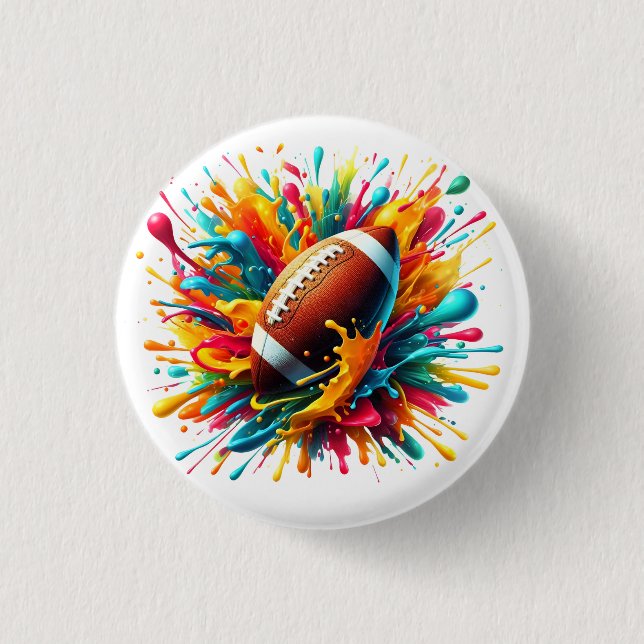 Modern Färgglad Stänk Game Boll Sport Knapp (Framsida)
