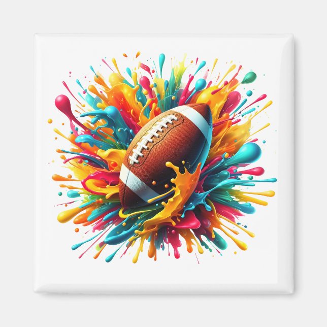 Modern Färgglad Stänk Game Boll Sport Magnet (Framsidan)