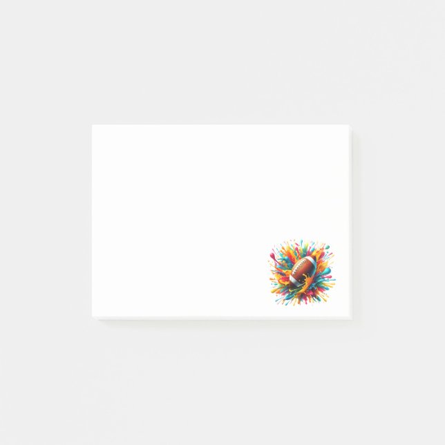 Modern Färgglad Stänk Game Boll Sport Post-it Block (Framsida)
