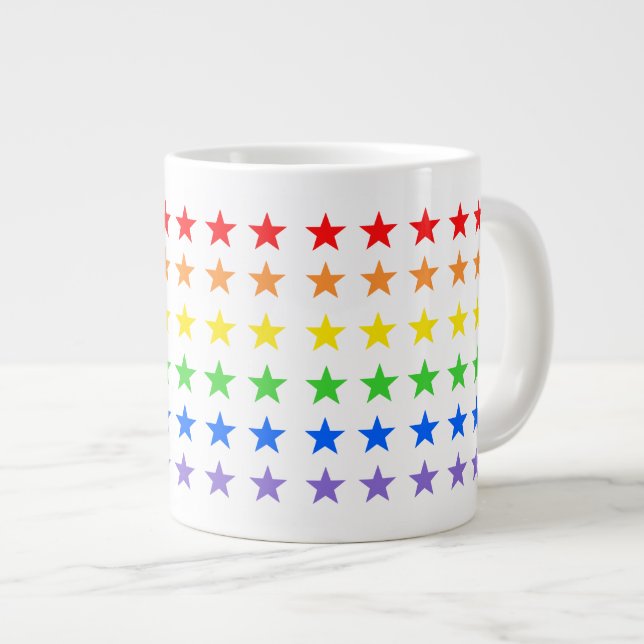 Modern Färgglad Stjärnmönster Jumbo Mugg (Framsida höger)