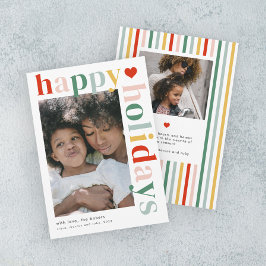 Modern Färgglad Typografi Foto Julkort