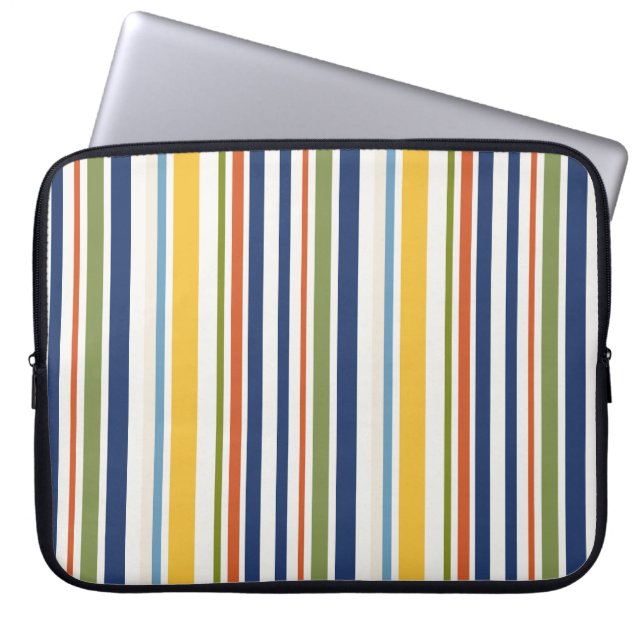 Modern Färgglad Vertikal Randig Mönster Laptop Fodral (Framsidan)