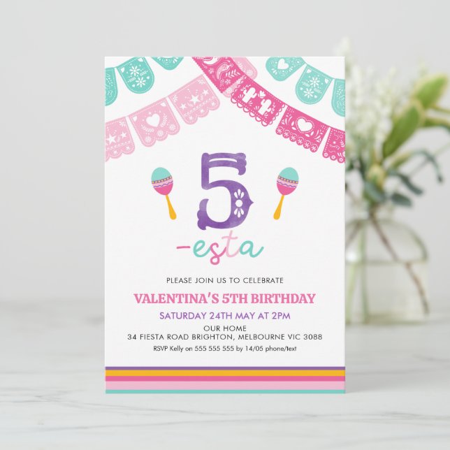 Modern Färgglada Flickor Three-esta 3-årsdag  Inbjudningar (Stående Fram)