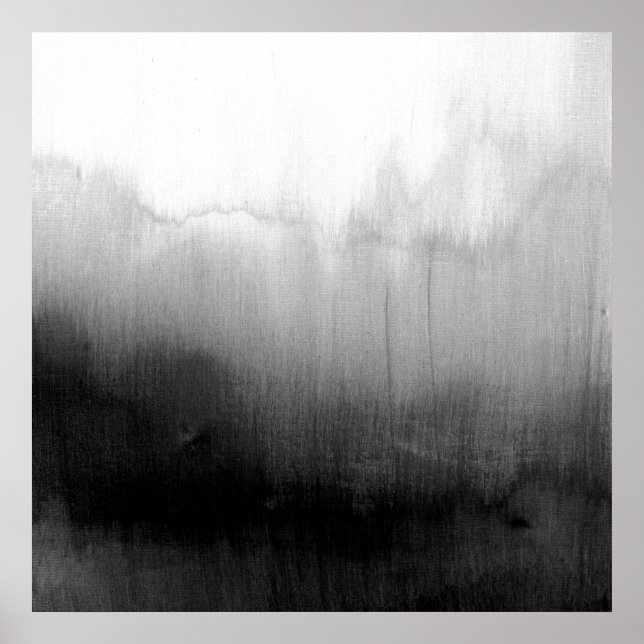 Modern färggradient för svart och vitt vatten poster (Framsidan)