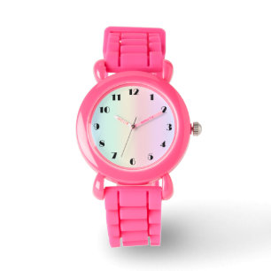 Modern färggradient för vattenfärgsregnbåge armbandsur