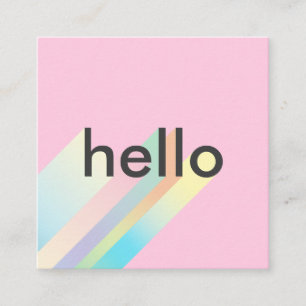 Modern färggradient rosa hej typografi fyrkantigt visitkort