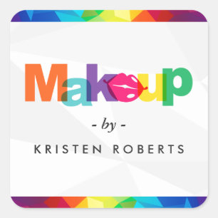 Modern färggrafi Läppar Makeup-artist Fyrkantigt Klistermärke