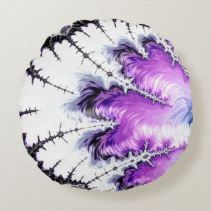 Modern färggrafik - Fractal Art Rund Kudde
