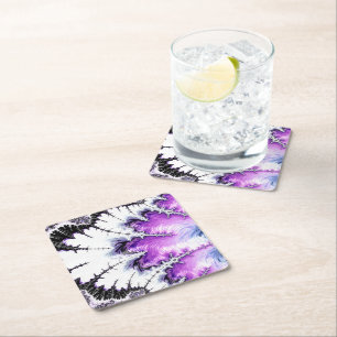 Modern färggrafik - Fractal Art Underlägg Papper Kvadrat