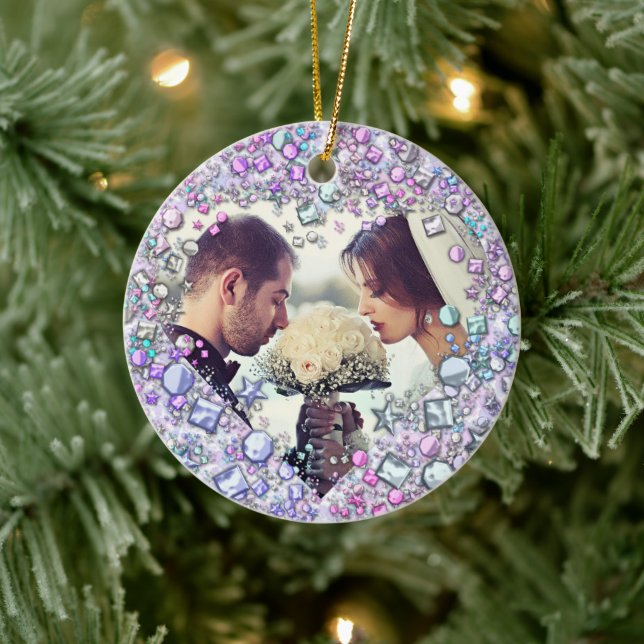 Modern färggrafik Hjärtformade Julgransprydnad Keramik (Träd)