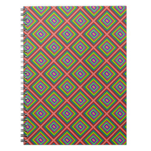 Modern färggrafik med kvadratisk geometrisk mönste anteckningsbok