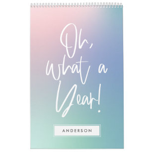 Modern färggrafik pastellskalender för regnbåge kalender