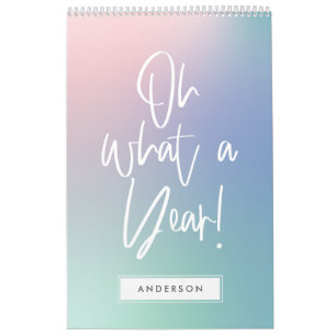Modern färggrafik pastellskalender för regnbåge kalender