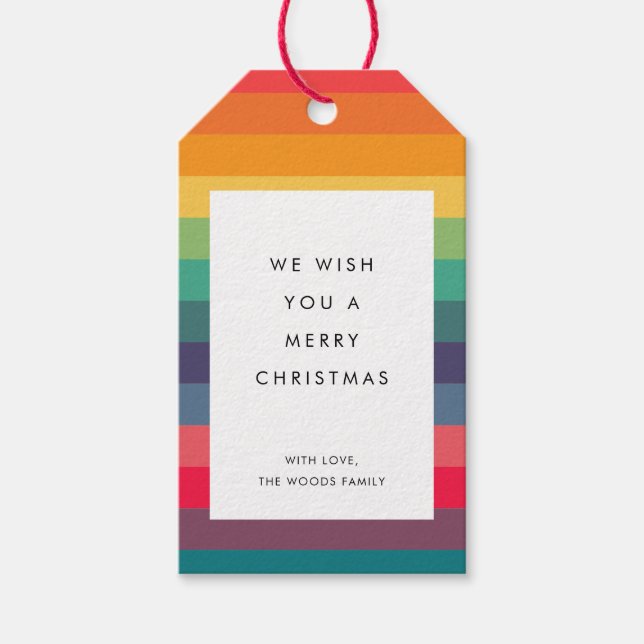 Modern färggranatjul i Rand Presentetikett (Framsidan)