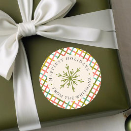 Modern färggranatkastare Snowflake-jul Runt Klistermärke