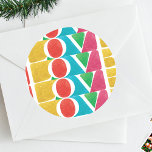 MODERN färggrann KÄRLEK PEACE JOY god jul Runt Klistermärke<br><div class="desc">Färgfullt KÄRLEK Peace JOY-foto ram _______________________________***Detta är en del av en julklapp för helgdag** Inledning av min klara samling "Colorful Kärlek Peace Joy"! Upplev kärnan i kärlek, fred och glädje genom våra vackert designade produkter. Det viktigaste är den djärva och färgstarka text som spådomar ut "Kärlek Peace Joy" och som...</div>