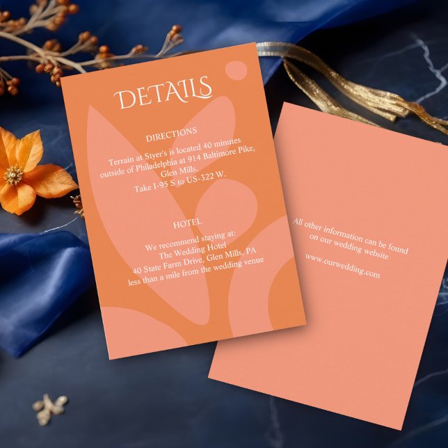 Modern färgkollage, bröllopsdetaljer tilläggskort (Skapare uppladdad)