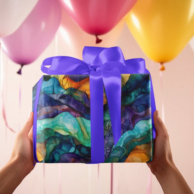 Modern färgkonsmålning i flytande konsthyllning Al Presentpapper (Skapare uppladdad)