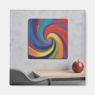 Modern färgkonst med äpple Bord Magnet