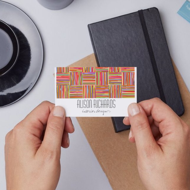 Modern färglagd, stripe Abstrakt Fine Art Business Visitkort (Skapare uppladdad)