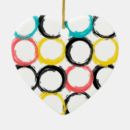 Modern, färglös, coola, unik, trendig cirklar julgransprydnad keramik