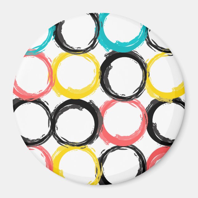 Modern, färglös, coola, unik, trendig cirklar magnet (Framsidan)