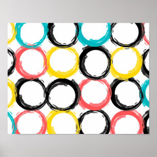 Modern, färglös, coola, unik, trendig cirklar poster
