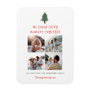 Modern, färglös familjekristmas-foto magnet