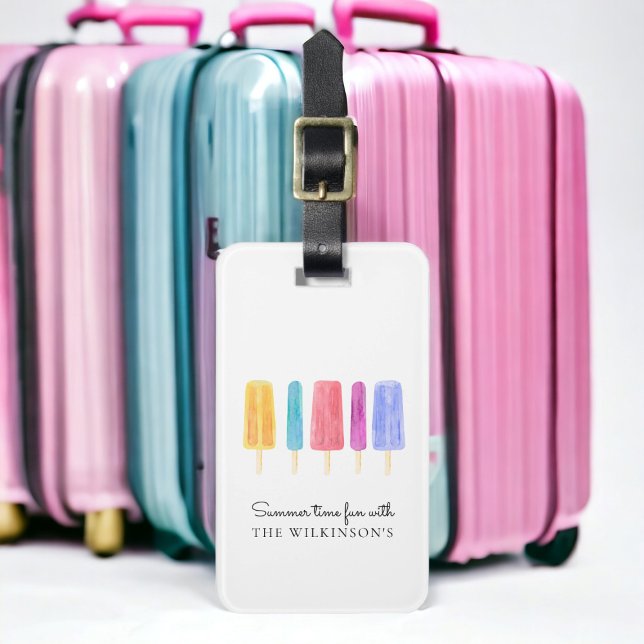 modern, färglös modern sommar bagagebricka (beautiful modern luggage tag , text is customizable to suite your unique needs )