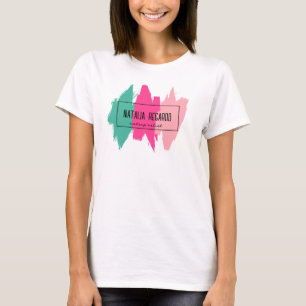 Modern färglös penseldrag t shirt
