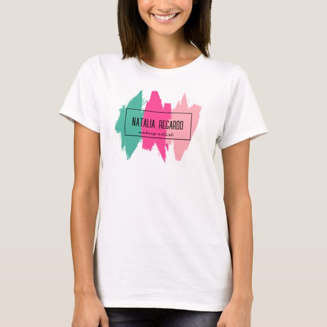 Modern färglös penseldrag t shirt (Framsida)