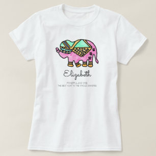 Modern färglös personlig hos elefanter t shirt