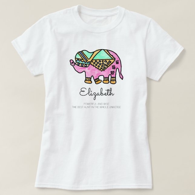 Modern färglös personlig hos elefanter t shirt (Design framsida)
