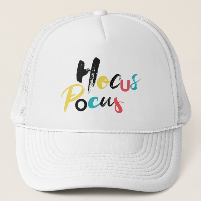 Modern, färglös, roligt, coola, trendig Hocus Pocu Keps (Framsida)