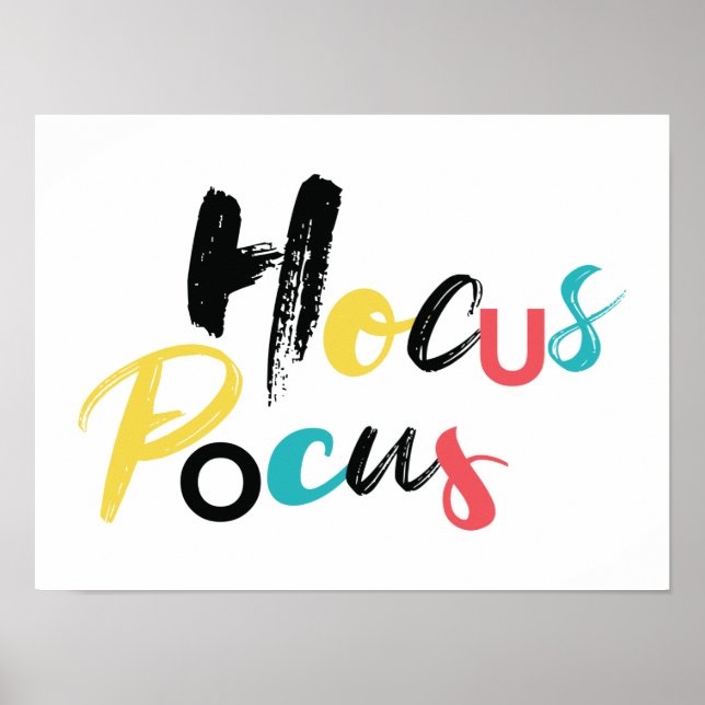 Modern, färglös, roligt, coola, trendig Hocus Pocu Poster (Framsidan)