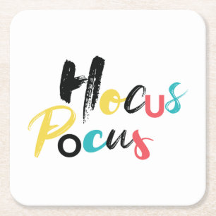 Modern, färglös, roligt, coola, trendig Hocus Pocu Underlägg Papper Kvadrat