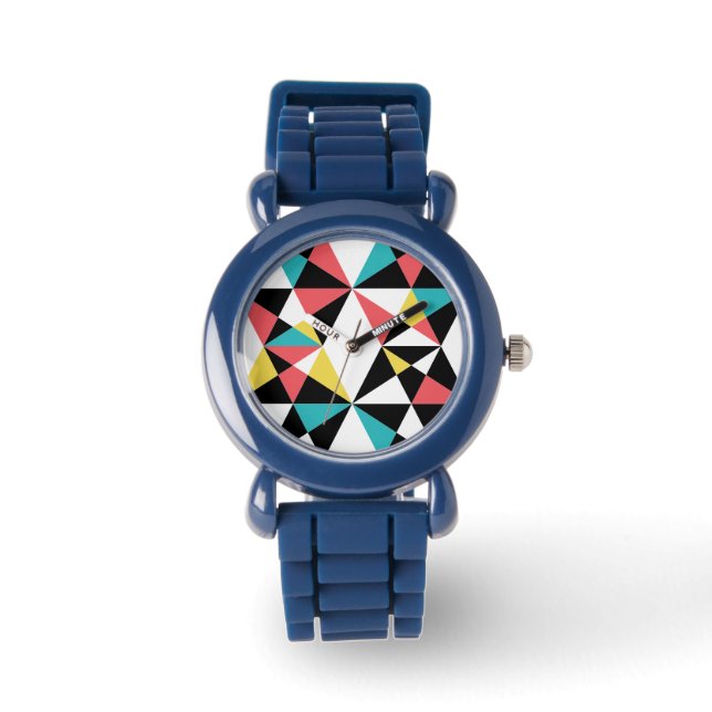 Modern, färglös, roligt, trendig, geometriskt möns armbandsur (Framsida)