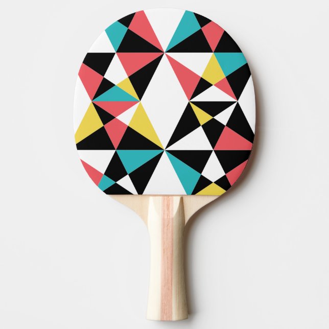 Modern, färglös, roligt, trendig, geometriskt möns pingisracket (Framsidan)