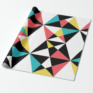 Modern, färglös, roligt, trendig, geometriskt möns presentpapper