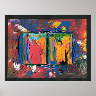 Modern färglös vattenfärg 2 Frihetsgudinnan Poster