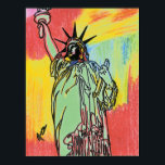 Modern färglös vattenfärg Dam Liberty Pop Art Poster<br><div class="desc">Den moderna färgläggningen av Frihetsgudinnan i vattenfärgen Pap Art-snyggten Poster.</div>