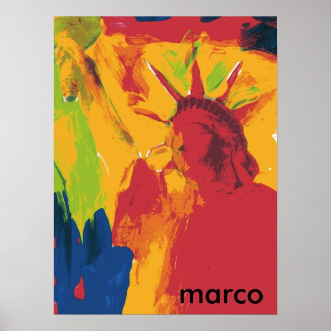 Modern färglös vattenfärg Dam Liberty Poster (Framsidan)