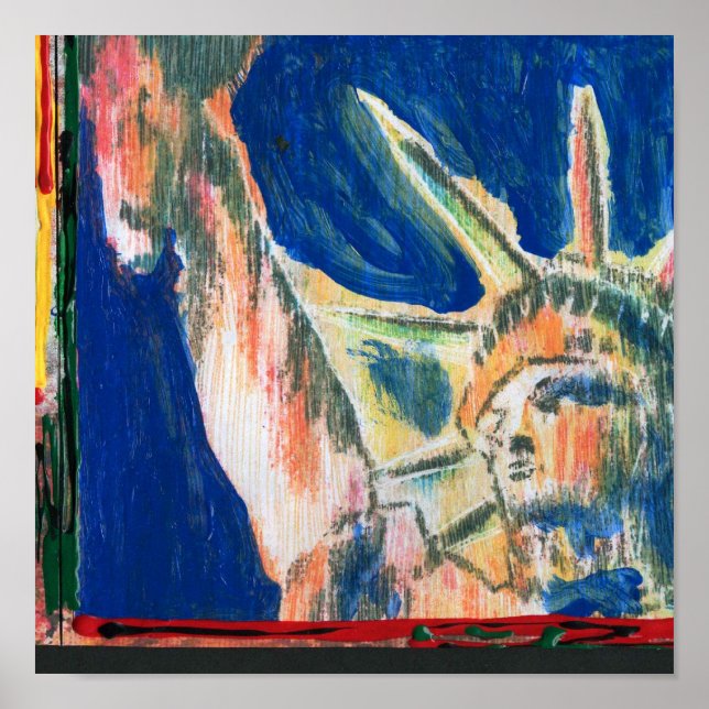 Modern färglös vattenfärg Liberty head Poster (Framsidan)